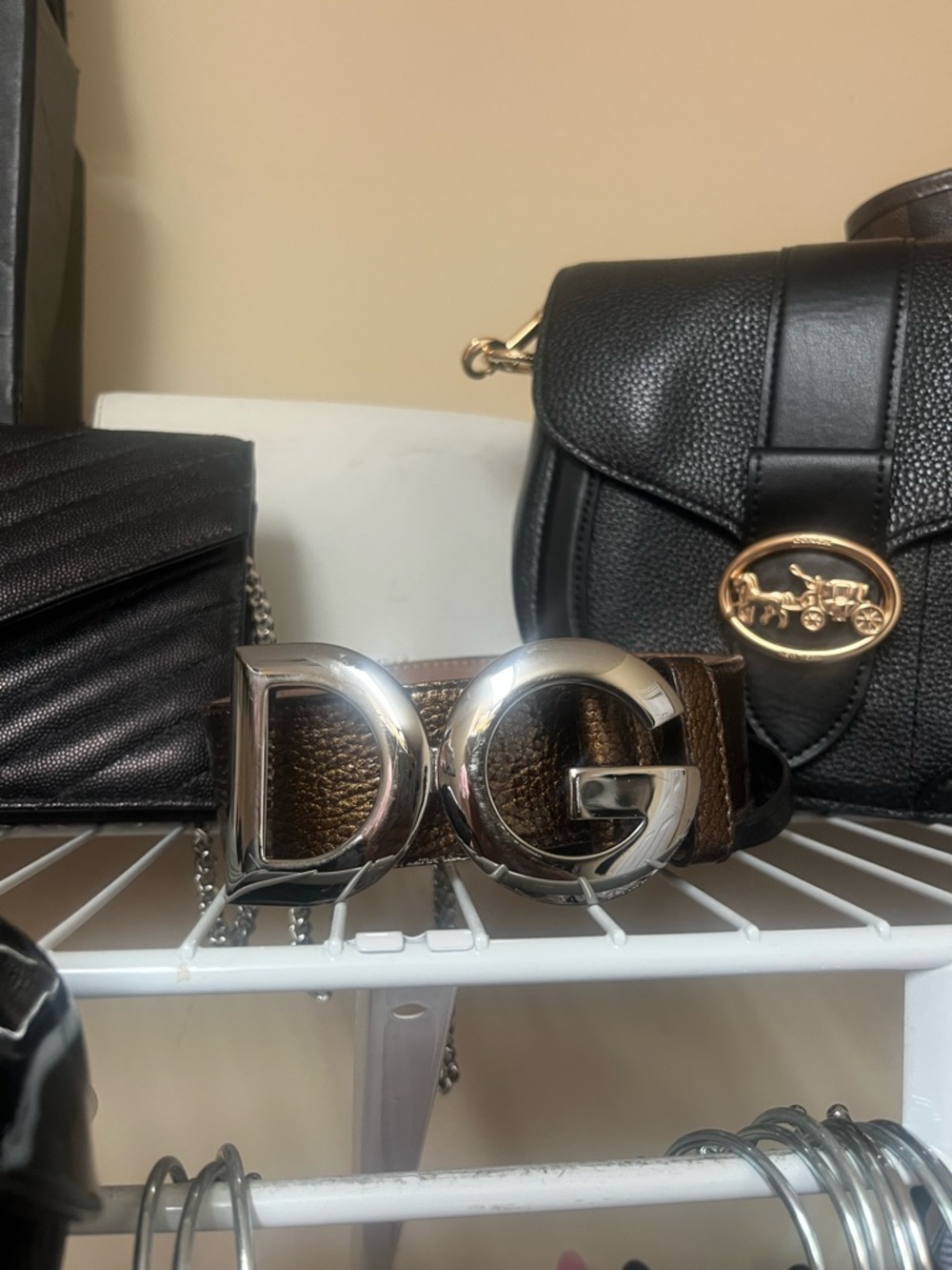 Dolce & Gabbana Brown Leather Belt with Silver DG Buckle